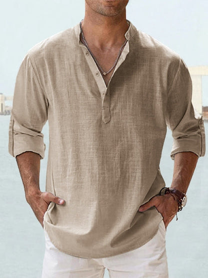 Button-up T-shirt for men