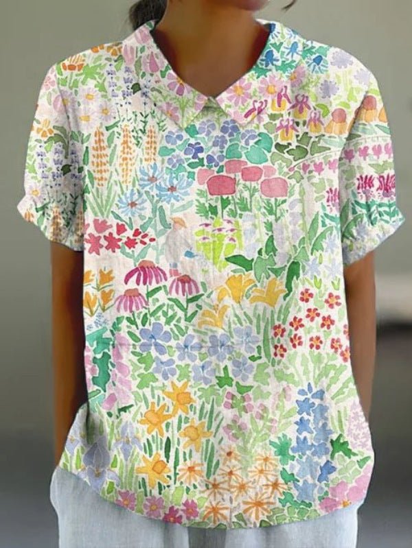Casual Floral Loose Fit Women's Blouse - Olytrend