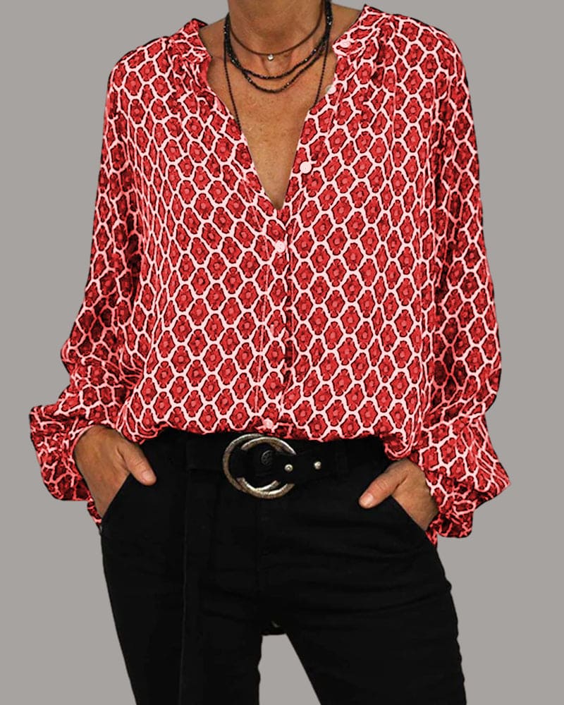 Ana | Casual Midi T-Shirt with V-Neck for Women