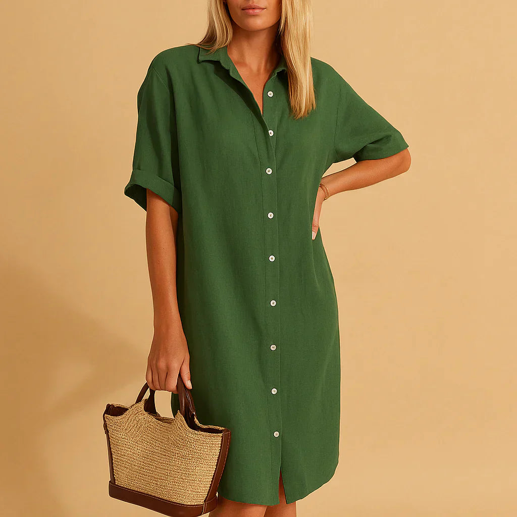 Casual Loose Fit Shirt Dress