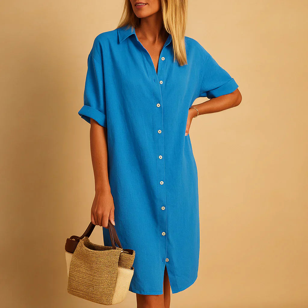 Casual Loose Fit Shirt Dress