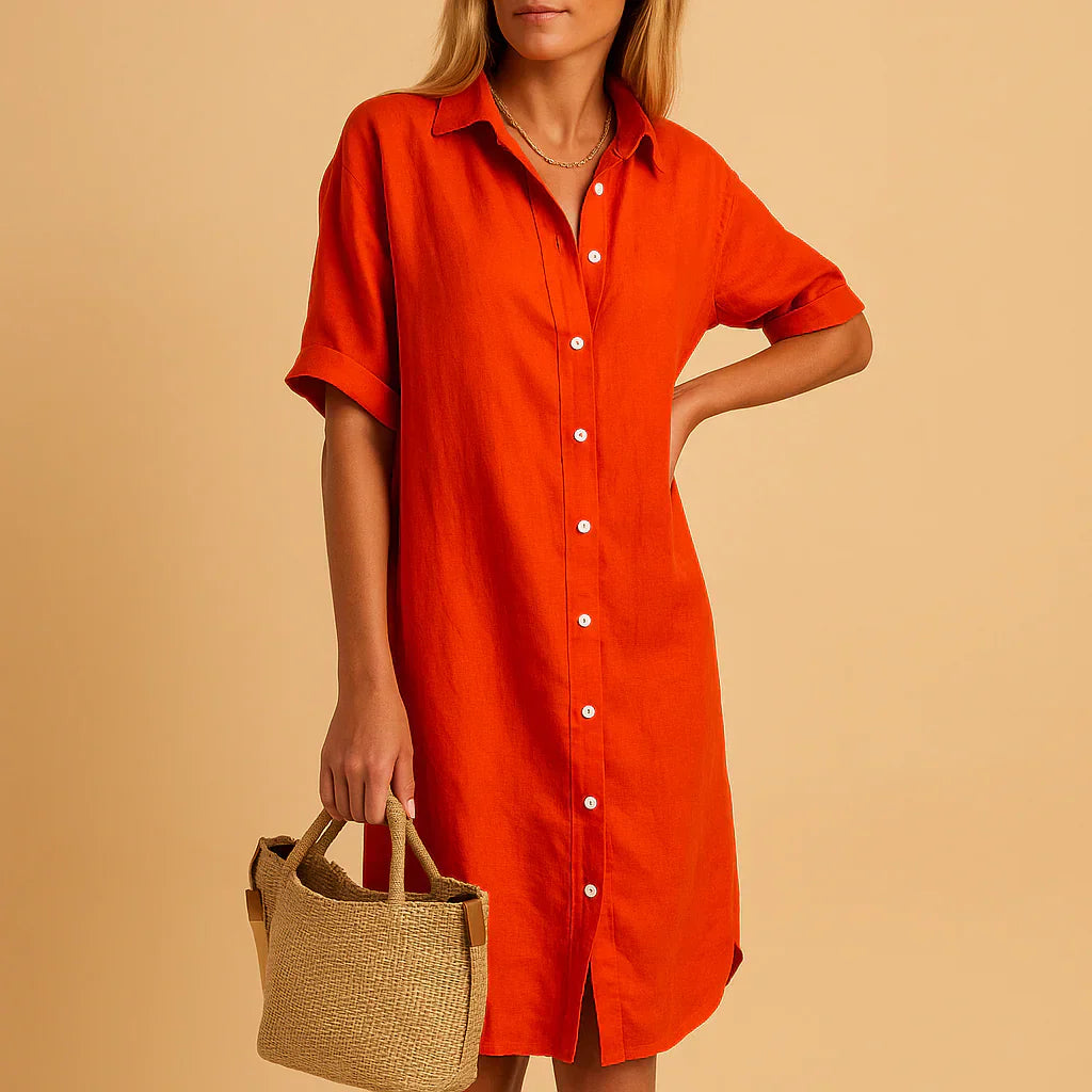 Casual Loose Fit Shirt Dress