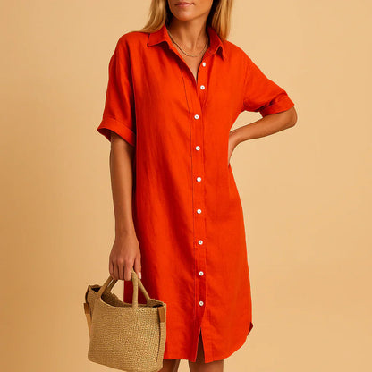 Casual Loose Fit Shirt Dress