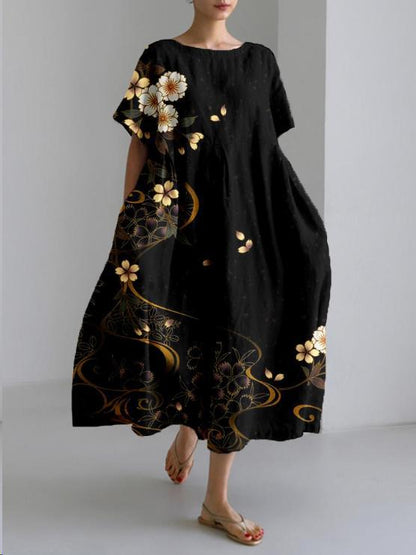 Bohemian Long Dress | Floral Elegance | Lightness & Comfort