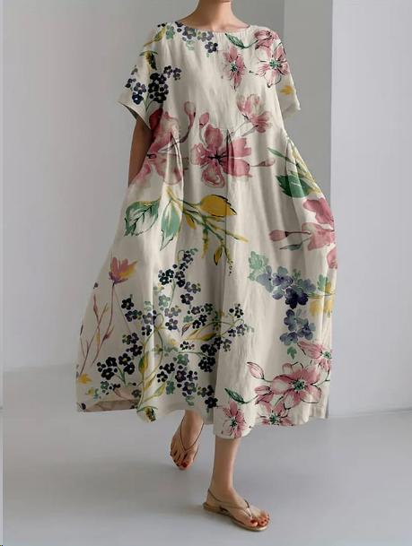 Bohemian Long Dress | Floral Elegance | Lightness & Comfort
