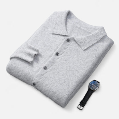 Ancient World | Men's Polo Collar Sweater Jacket Timeless