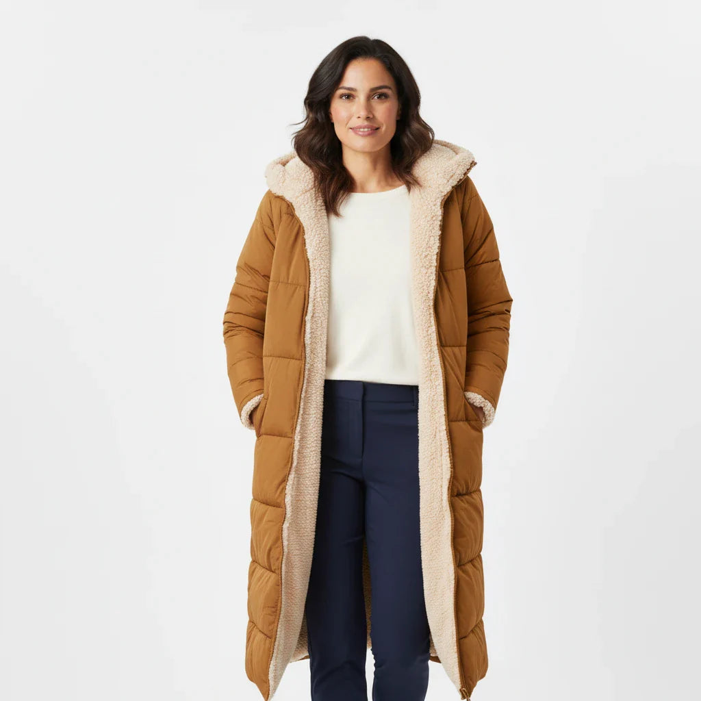 Warm Women's Parka Coat with Hood - Olytrend