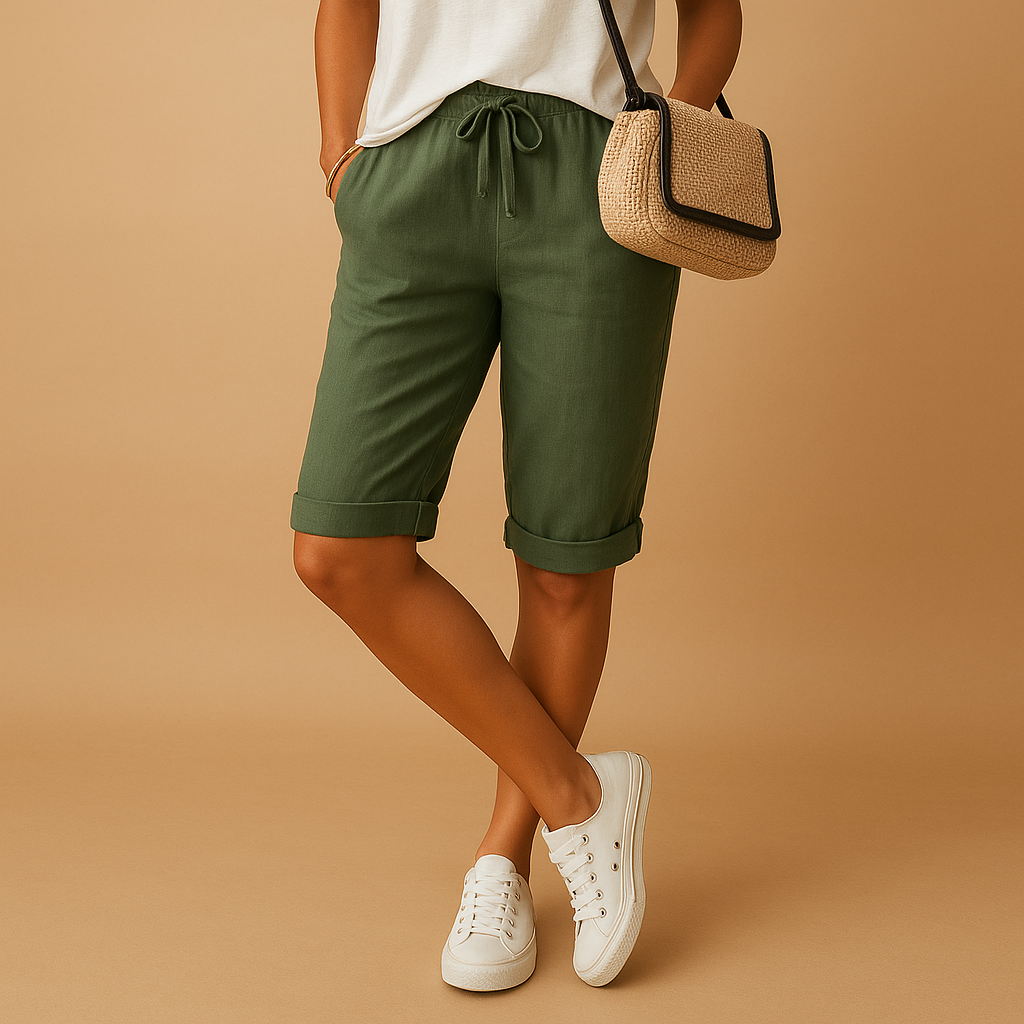 Breathable Capri Pants with Elastic Waist for Women | Lotte