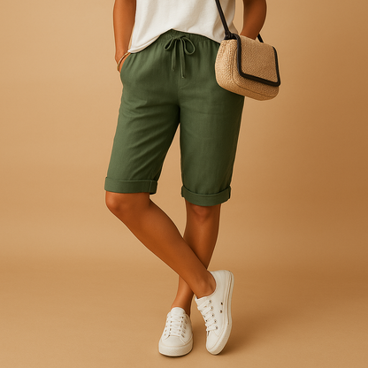 Breathable Capri Pants with Elastic Waist for Women | Lotte