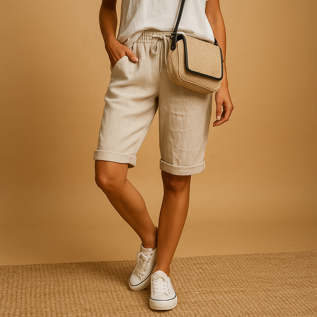 Breathable Capri Pants with Elastic Waist for Women | Lotte