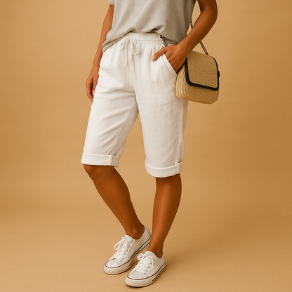 Breathable Capri Pants with Elastic Waist for Women | Lotte
