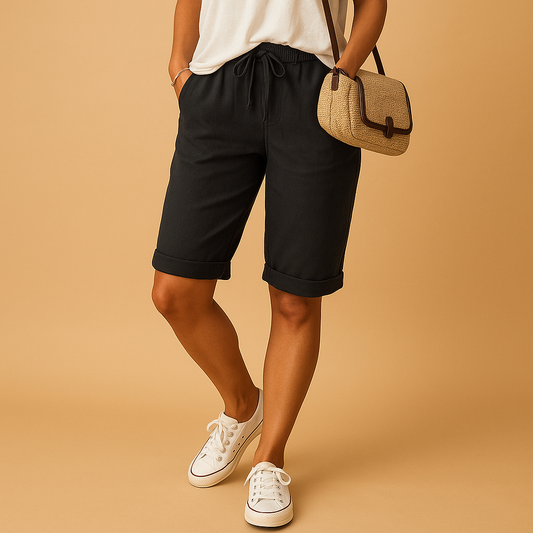 Breathable Capri Pants with Elastic Waist for Women | Lotte