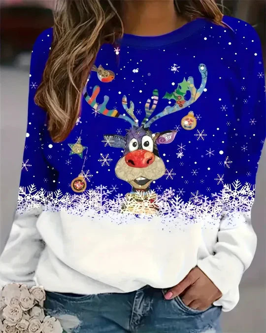 Women's long-sleeved crewneck sweater