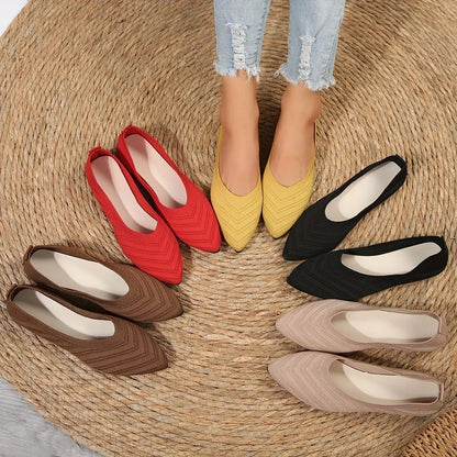 Amélie | Knitted ballet flats with pointed toe