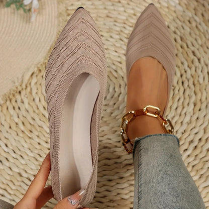 Amélie | Knitted ballet flats with pointed toe