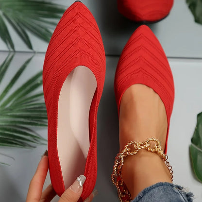 Amélie | Knitted ballet flats with pointed toe