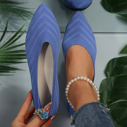 Amélie | Knitted ballet flats with pointed toe