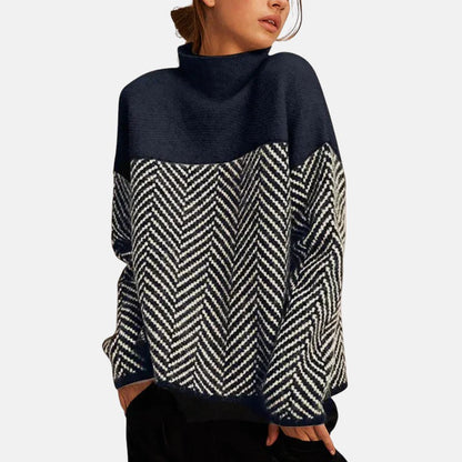 Women's Colorful Crew Neck Knit Sweater - Olytrend