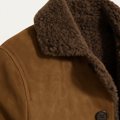 Warm Sheepskin Mens Classic Parka Coat