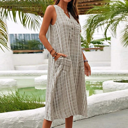 Image of Mia | Women's Sleeveless A-Line Midi Dress