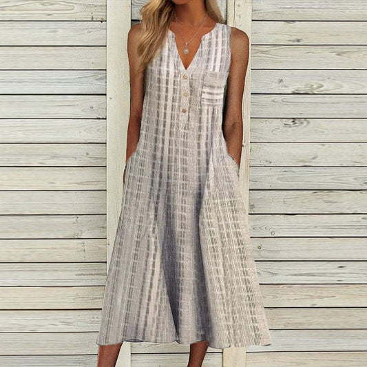 Chic Female Cap Sleeveless Midi Dress - Olytrend