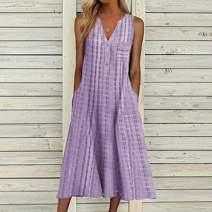 Image of Mia | Women's Sleeveless A-Line Midi Dress