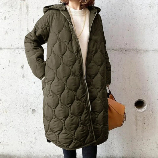 Warm Hooded Padded Women's Coat - Olytrend