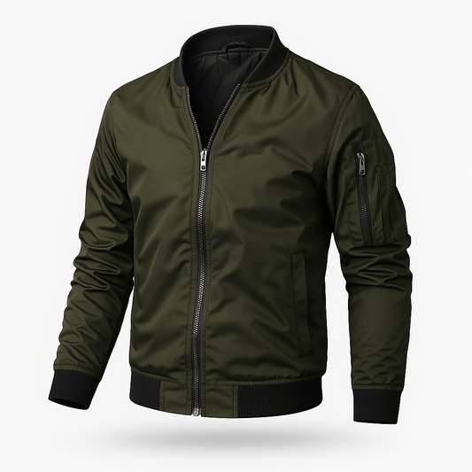 Benjamin Men’s Lightweight Bomber Jacket – Classic Casual Streetwear Coat Green