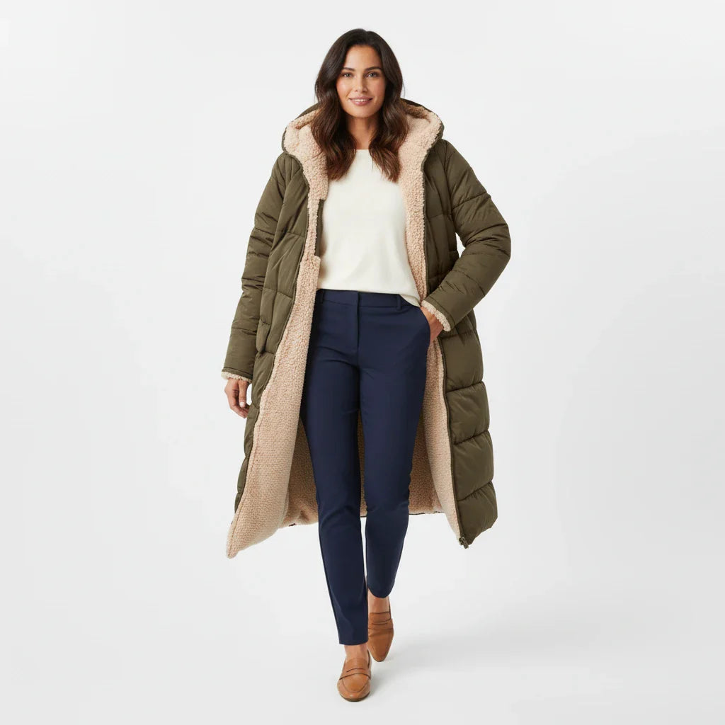 Warm Women's Parka Coat with Hood