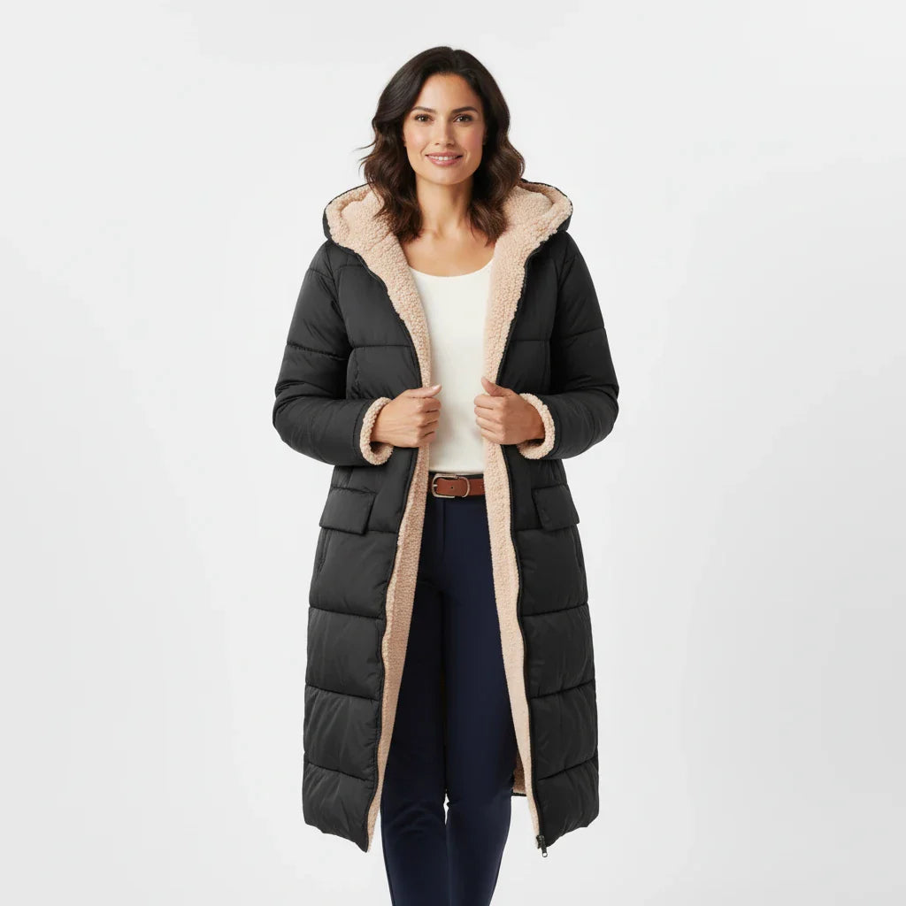 Warm Women's Parka Coat with Hood