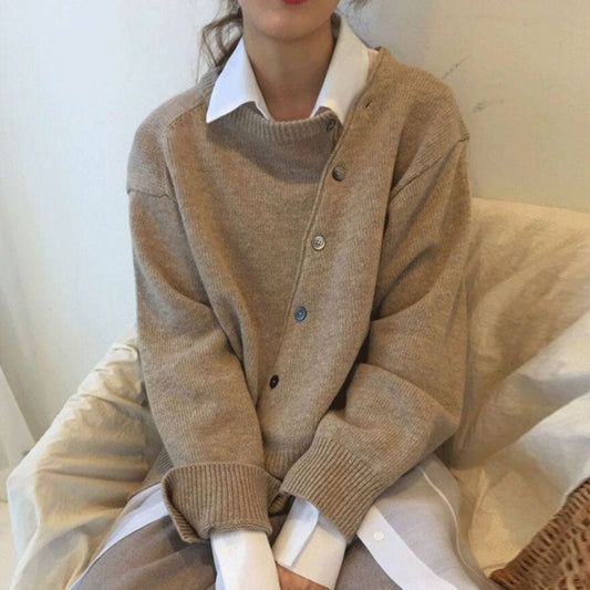 Women's Asymmetric Button Cardigan | Casual Fit