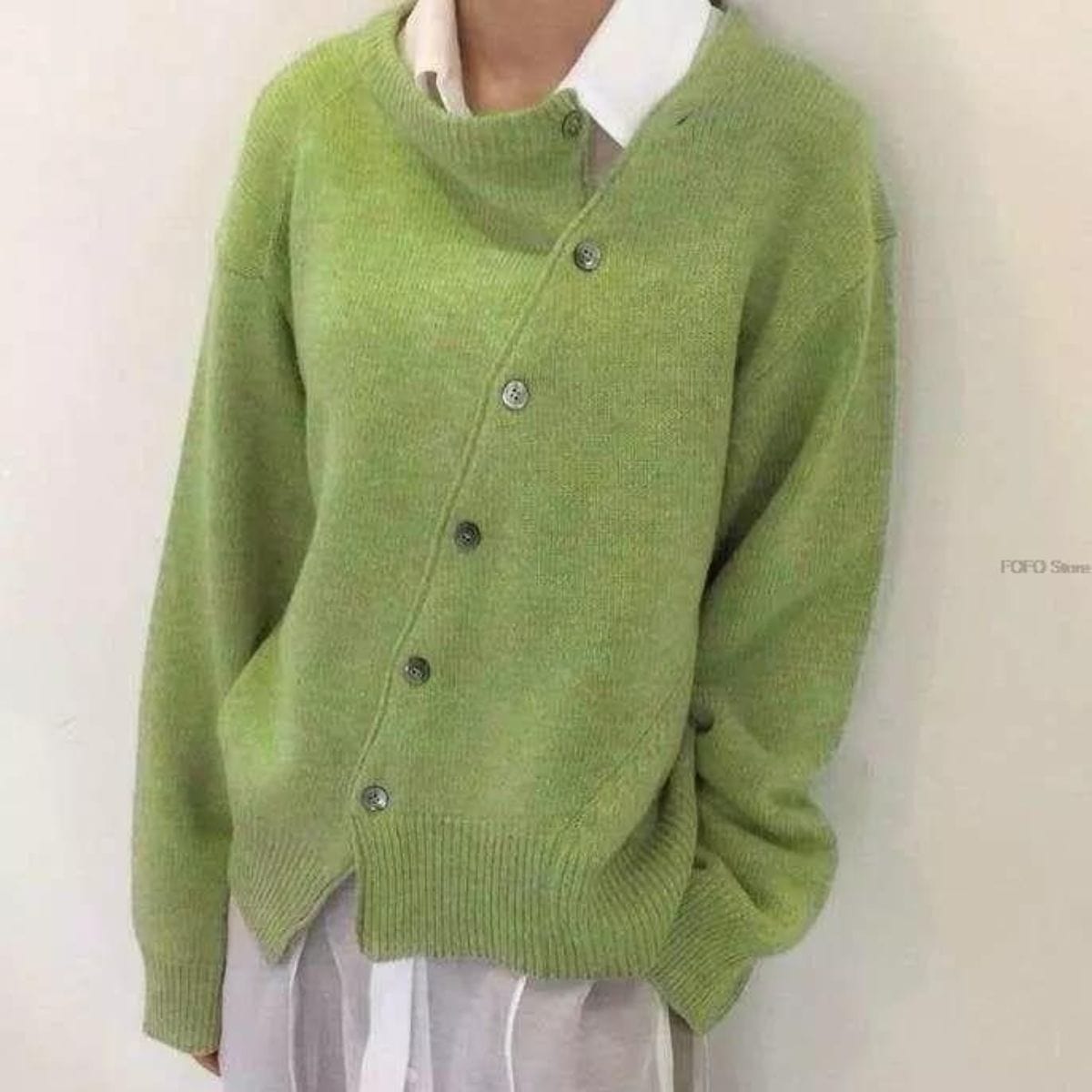 Women's Asymmetric Button Cardigan | Casual Fit