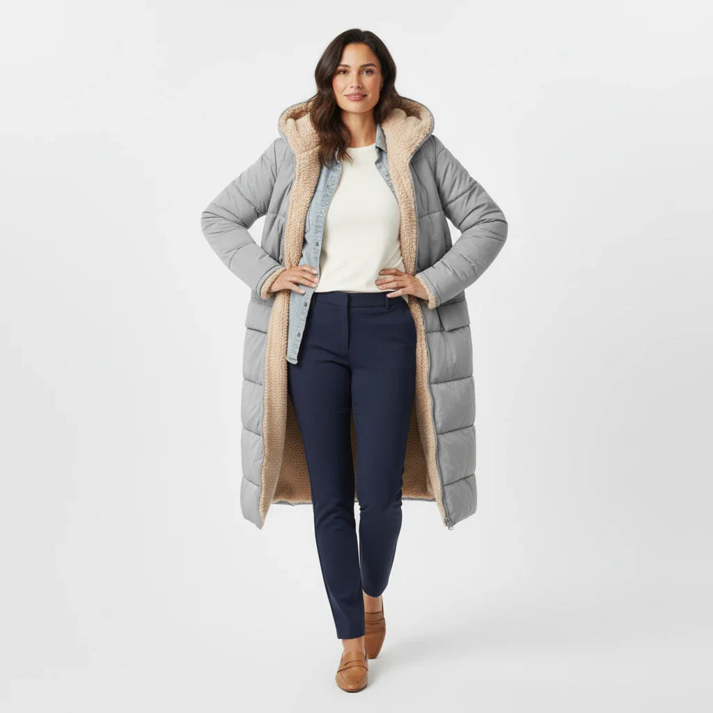 Warm Women's Parka Coat with Hood