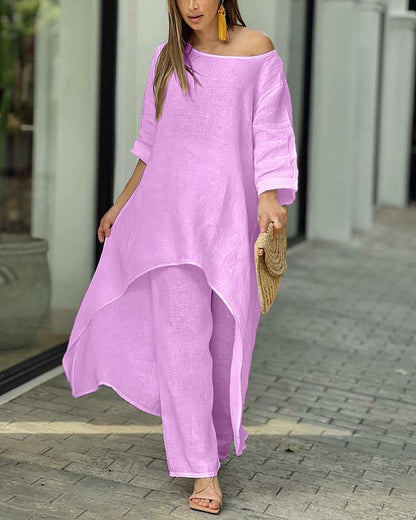 Beatrix | Elegant Two-Piece Tunic and Pants Set for Women