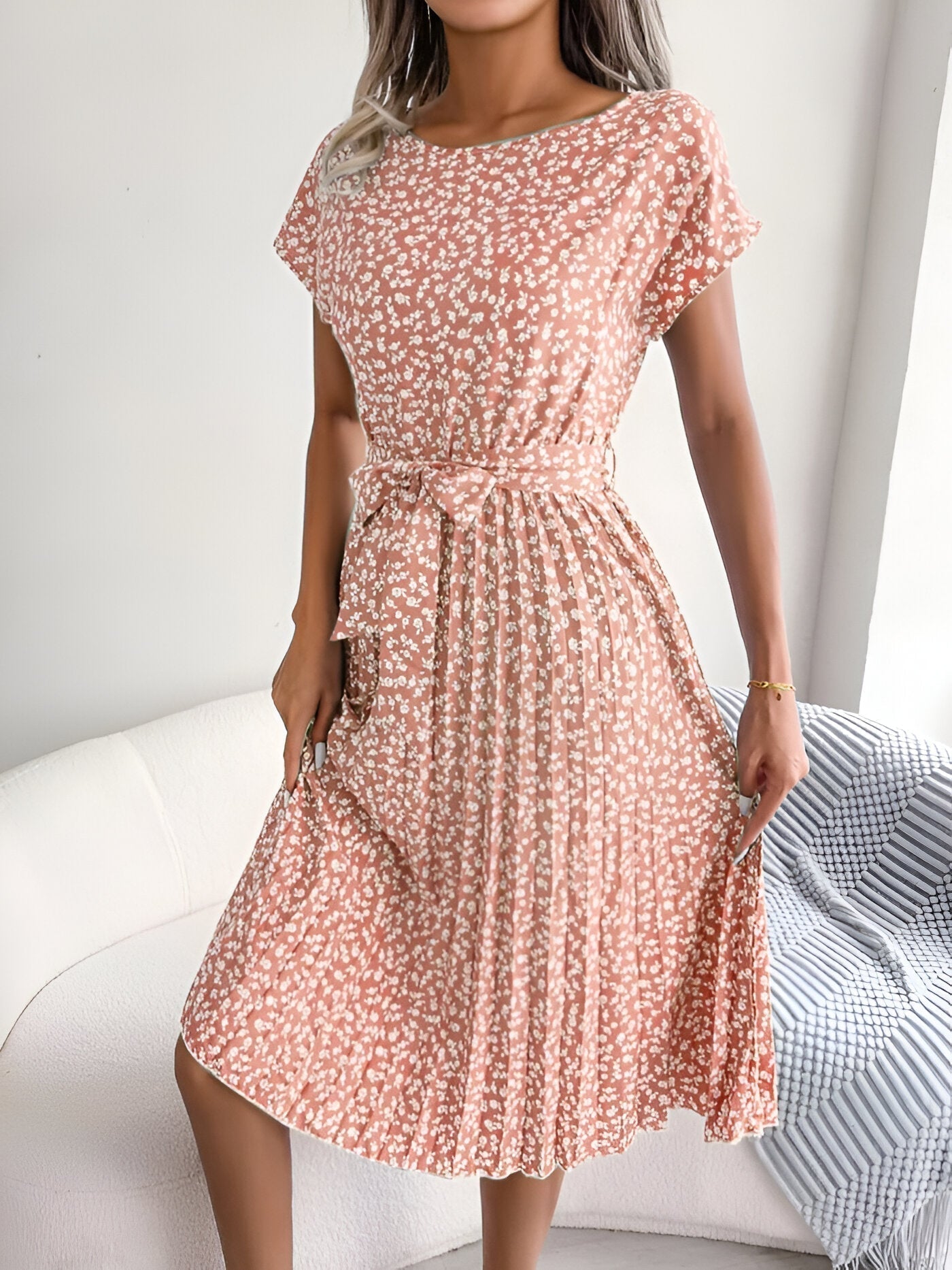 Beautiful Floral Ruffle Woman Dress