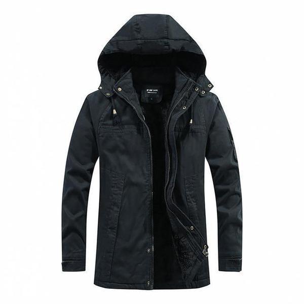 Winter jacket with a hood and a fleece lining