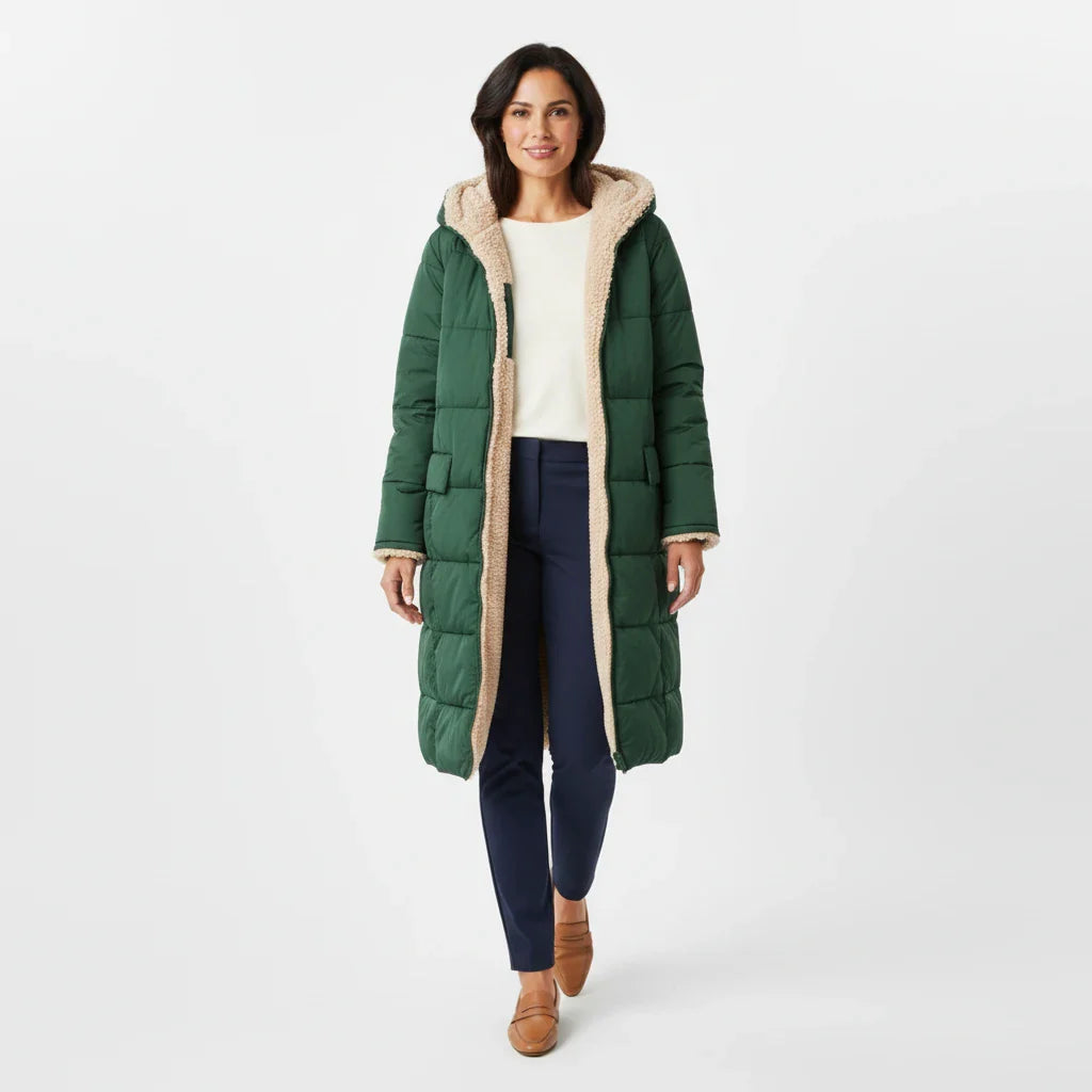 Warm Women's Parka Coat with Hood