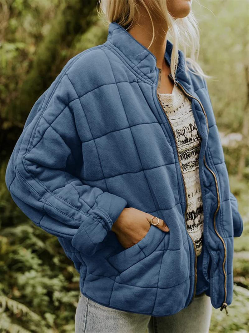 Image of Reba | Women's Quilted Bomber Zip-Up Jacket
