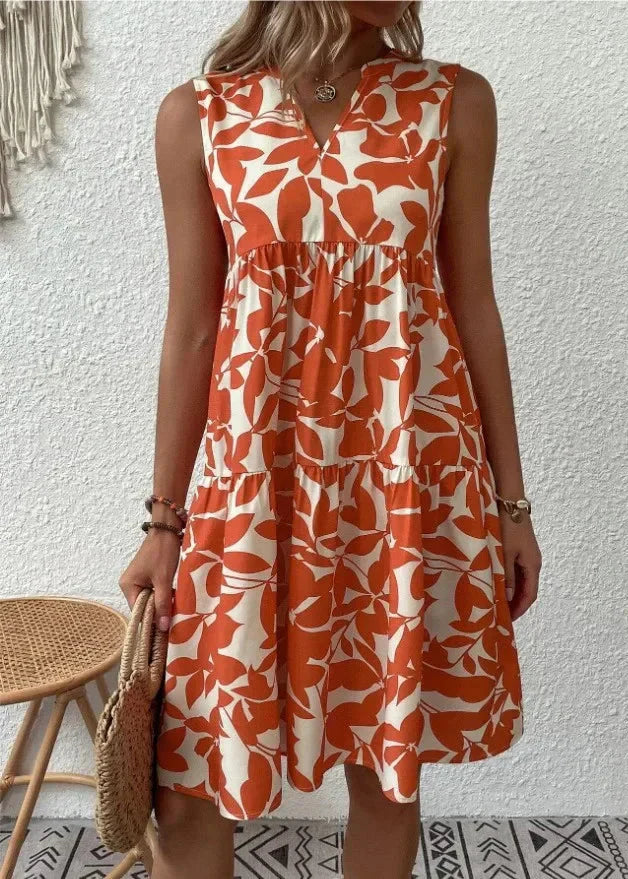 Beautiful V-Neck Summer Women's Dress - Olytrend