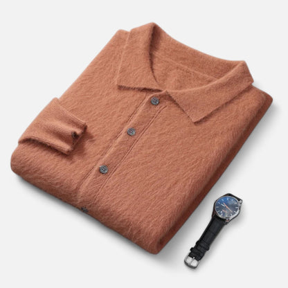 Ancient World | Men's Polo Collar Sweater Jacket Timeless