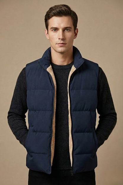 Warm Men's Padded Down Vest - Olytrend