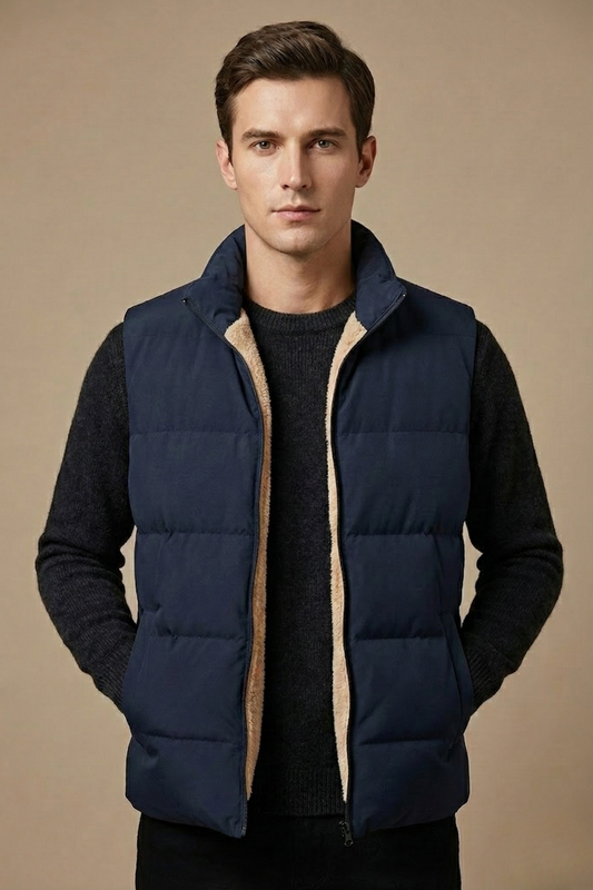 Warm Men's Padded Down Vest - Olytrend