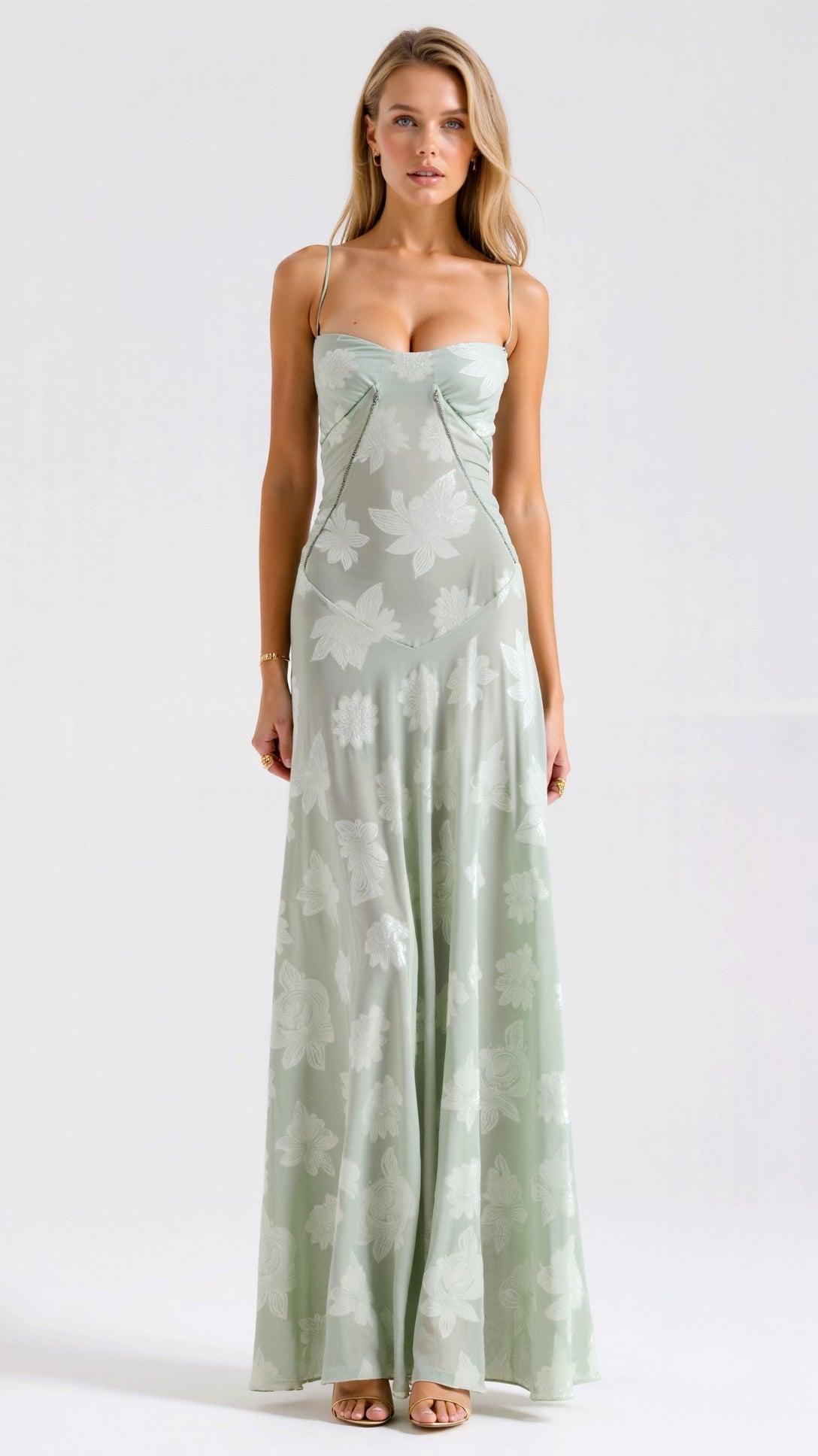 Women's evening dress with spaghetti straps | Maxi