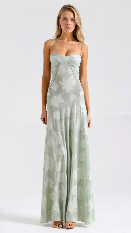 Women's evening dress with spaghetti straps | Maxi