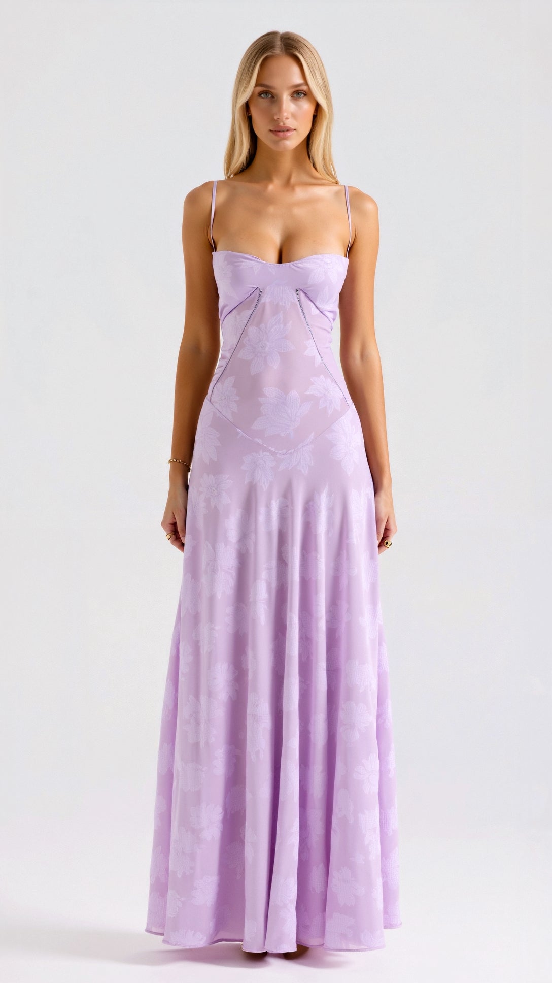 Women's evening dress with spaghetti straps | Maxi