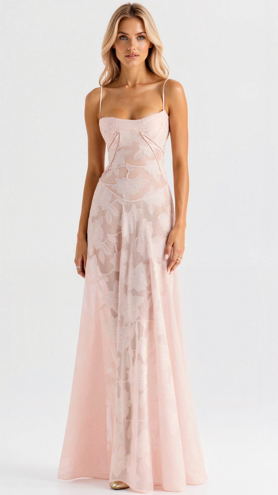 Women's evening dress with spaghetti straps | Maxi