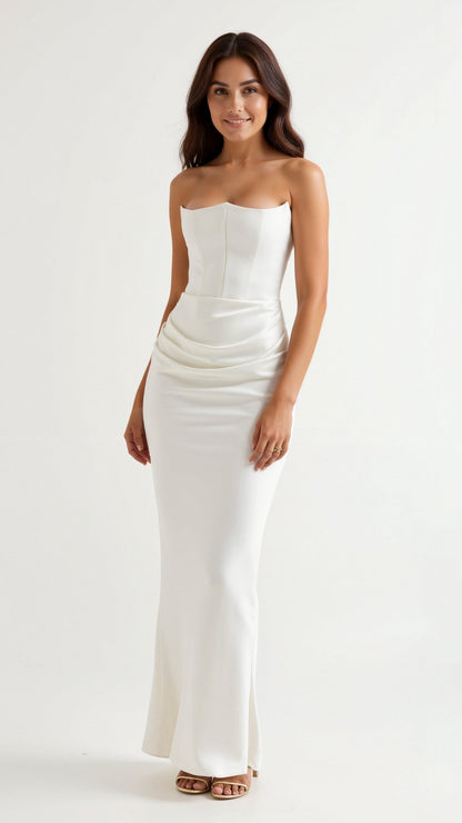 Women's Evening Dress Off-Shoulder | Draped Maxi