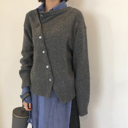 Women's Asymmetric Button Cardigan | Casual Fit