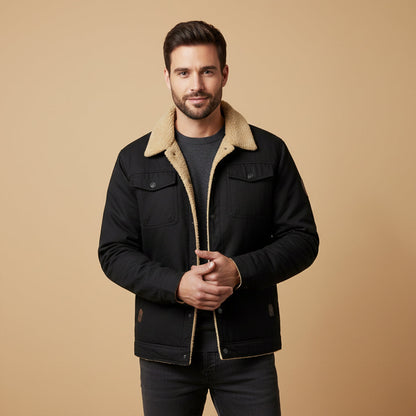 Warm Men's Fleece Lined Padded Bomber Jacket