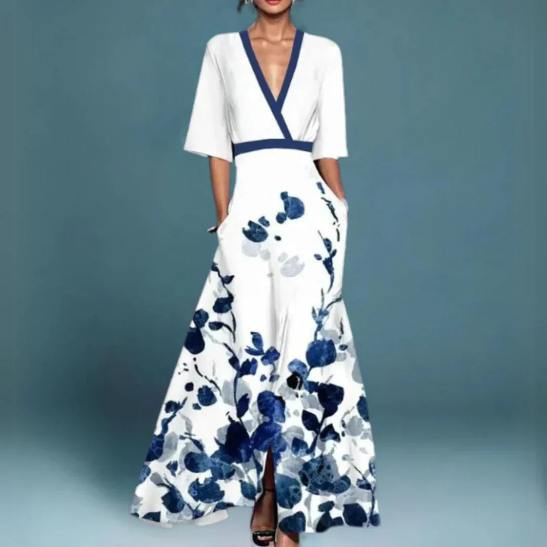 Image of Savannah | Women's V-Neck Floral Maxi Dress